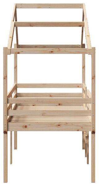 Visoki krevet s krovom 75 x 190 cm od masivne borovine - Smeđa / 75 x 190 cm