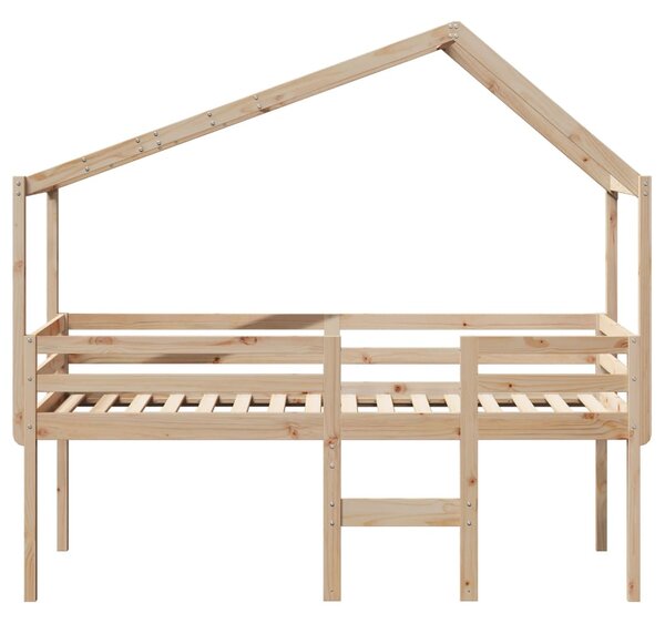 Visoki krevet s krovom 75 x 190 cm od masivne borovine - Smeđa / 75 x 190 cm