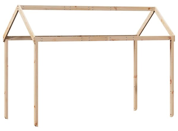Visoki krevet s krovom 90 x 200 cm od masivne borovine - Smeđa / 90 x 200 cm
