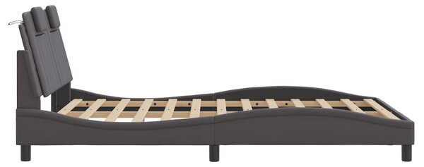 Okvir kreveta Viana s LED-om bez madraca sivi 120 x 200 cm - Siva / 120 x 200 cm