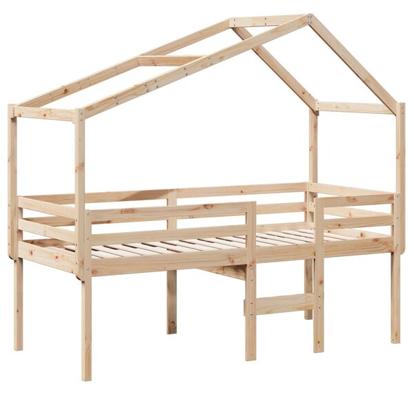 Visoki krevet s krovom 75 x 190 cm od masivne borovine - Smeđa / 75 x 190 cm