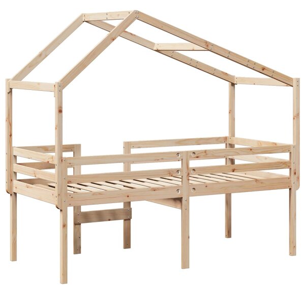 Visoki krevet s krovom 75 x 190 cm od masivne borovine - Smeđa / 75 x 190 cm