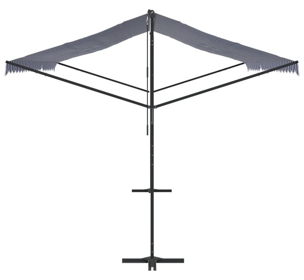 Samostojeća tenda plavo-bijela 500 x 300 cm od tkanine i čelika - Plava / 5 x 3 m