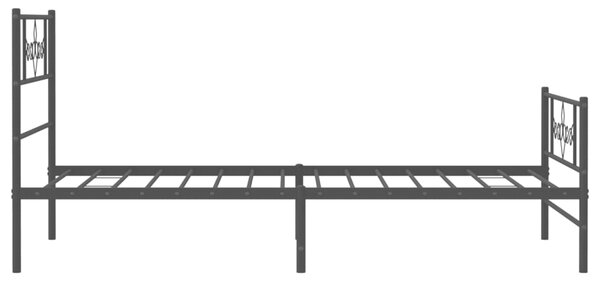Metalni okvir kreveta uzglavlje i podnožje crni 75x190 cm - Crna / 75 x 190 cm