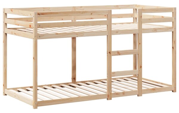 Krevet na kat s krovom 90 x 200 cm od masivne borovine - Smeđa / 90 x 200 cm