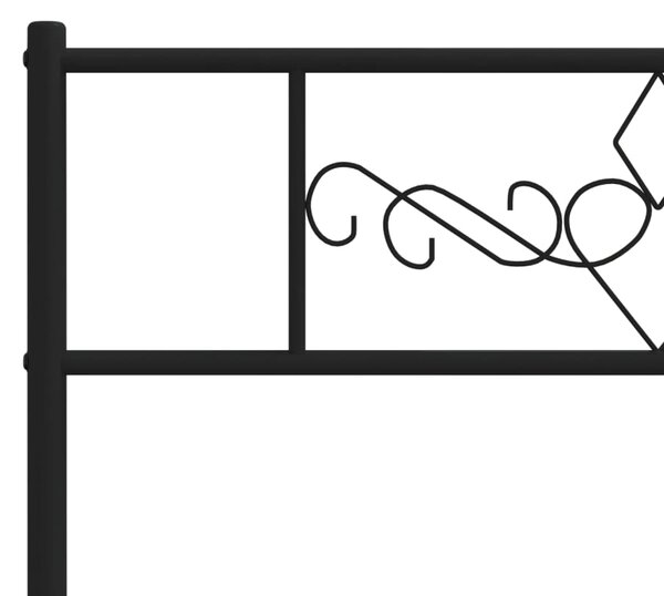 Metalni okvir kreveta uzglavlje i podnožje crni 75x190 cm - Crna / 75 x 190 cm