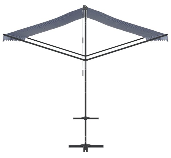 Samostojeća tenda plavo-bijela 300 x 300 cm od tkanine i čelika - Plava / 3 x 3 m