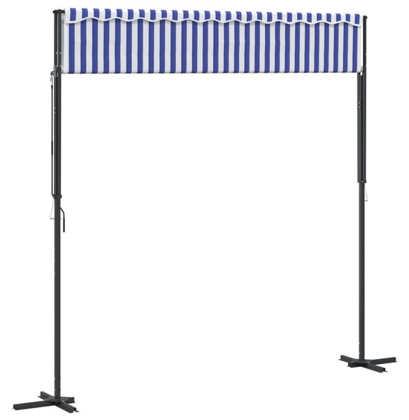 Samostojeća tenda plavo-bijela 300 x 300 cm od tkanine i čelika - Plava / 3 x 3 m