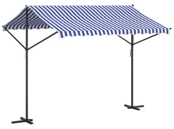 Samostojeća tenda plavo-bijela 300 x 300 cm od tkanine i čelika - Plava / 3 x 3 m