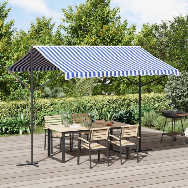 Samostojeća tenda plavo-bijela 300 x 300 cm od tkanine i čelika - Plava / 3 x 3 m