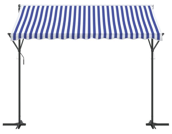 Samostojeća tenda plavo-bijela 300 x 300 cm od tkanine i čelika - Plava / 3 x 3 m