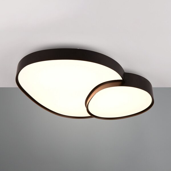Trio Lighting Uzdižuća LED stropna svjetiljka, crna, 77 x 63 cm, CCT, prigušiva, prigušiva, Crno, Dnevni boravak/blagovaonica, Metal