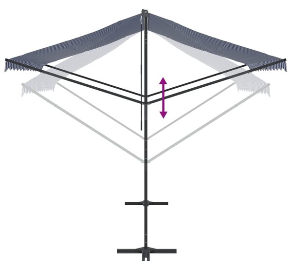 Samostojeća tenda plavo-bijela 300 x 300 cm od tkanine i čelika - Plava / 3 x 3 m