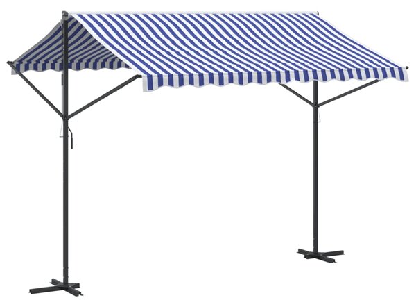 Samostojeća tenda plavo-bijela 300 x 300 cm od tkanine i čelika - Plava / 3 x 3 m