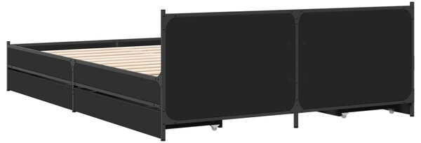 Okvir kreveta s ladicama crni 135 x 190 cm konstruirano drvo - Crna / 135 x 190 cm