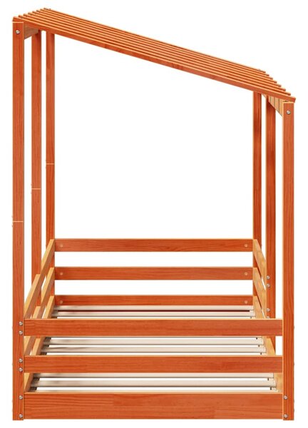 Dječji krevet s krovom voštano smeđi 80 x 200 cm borovina - Smeđa / 80 x 200 cm