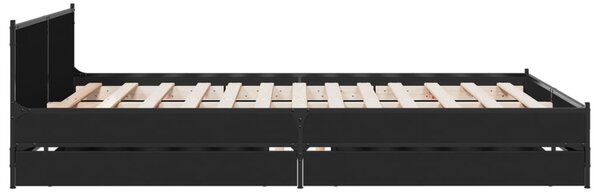 Okvir kreveta s ladicama crni 135 x 190 cm konstruirano drvo - Crna / 135 x 190 cm