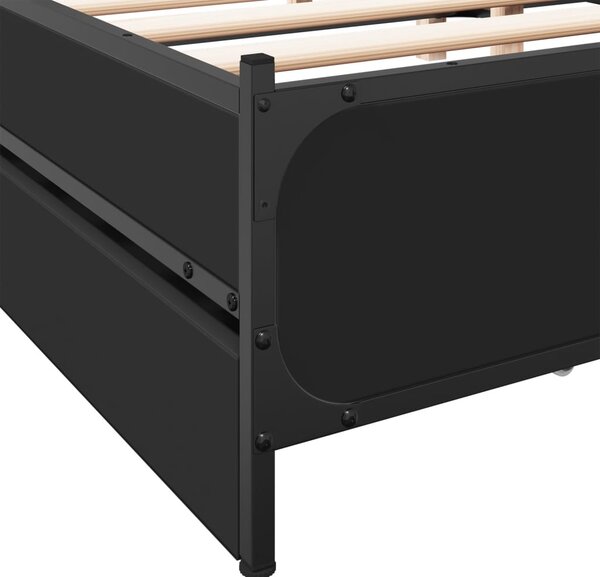 Okvir kreveta s ladicama crni 135 x 190 cm konstruirano drvo - Crna / 135 x 190 cm