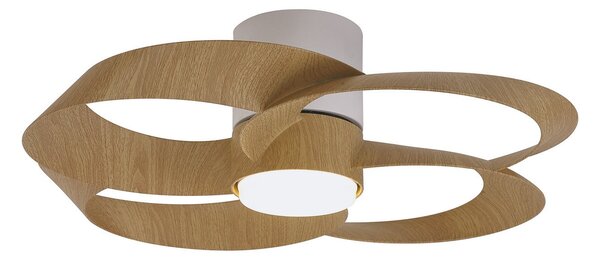 Mantra Iluminación LED stropni ventilator Rose Wood s DC motorom, tih, Ø 65 cm, CCT, prigušiva, Drvo, Dnevni boravak/blagovaonica, Plastika