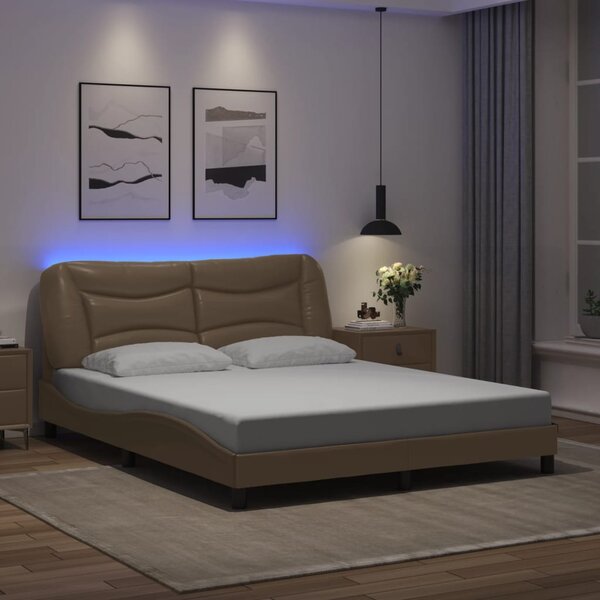 Okvir kreveta s LED-om bez madraca Hvar boja cappuccina 160 x 200 cm - Smeđa / 160 x 200 cm