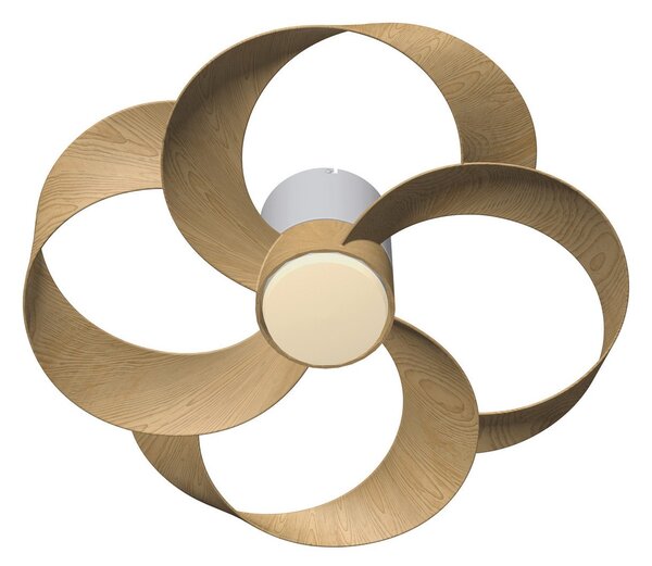 Mantra Iluminación LED stropni ventilator Rose Wood s DC motorom, tih, Ø 65 cm, CCT, prigušiva, Drvo, Dnevni boravak/blagovaonica, Plastika