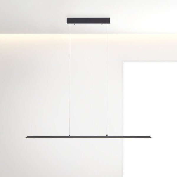 PURE LED viseća svjetiljka Lite, antracit, 100 cm, CCT, prigušiva, prigušiva, Crno, Dnevni boravak/blagovaonica, Aluminij