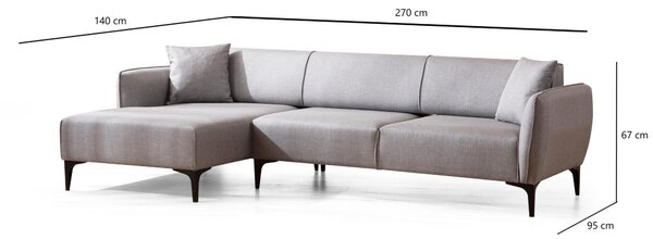 Zondo.hr Kutna garnitura Belasemma (L) (siva + crna). Akcija -31%. 1106782