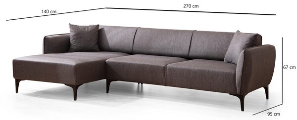 Zondo.hr Kutna garnitura Belasemma (L) (tamnosiva + crna). Akcija -31%. 1106783