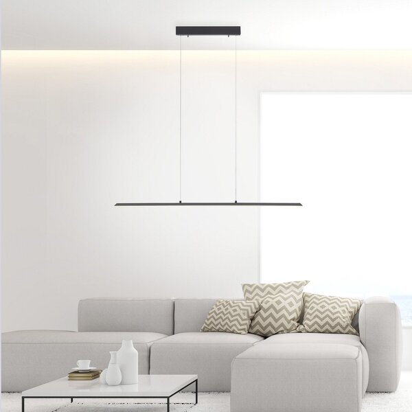 PURE LED viseća svjetiljka Lite, antracit, 100 cm, CCT, prigušiva, prigušiva, Crno, Dnevni boravak/blagovaonica, Aluminij