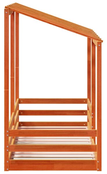 Dječji krevet s krovom voštano smeđi 75 x 190 cm od borovine - Smeđa / 75 x 190 cm