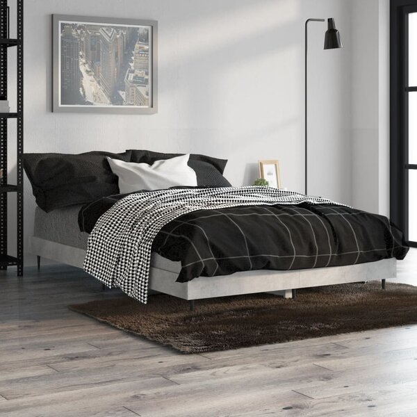 Okvir kreveta boja betona 120x190 cm od konstruiranog drva - Siva / 120 x 190 cm