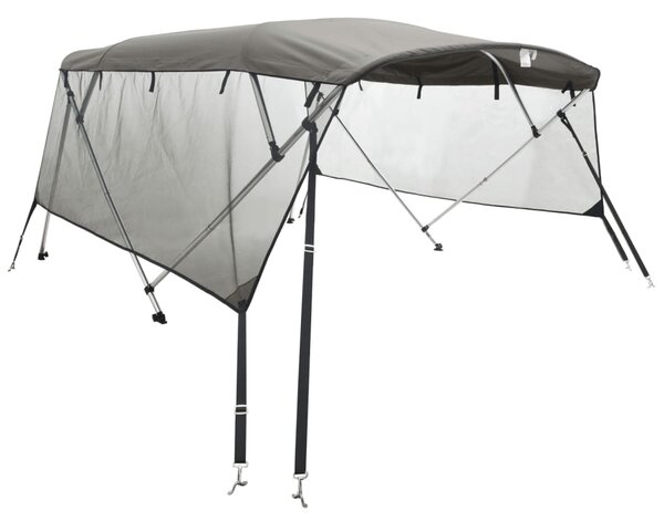 Tenda bimini s 4 luka i mrežastim zidovima 243x(200-213)x137 cm - Bijela / 243 x (200-213) x 137 cm