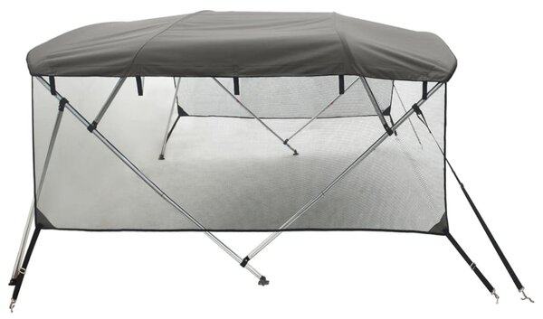 Tenda bimini s 4 luka i mrežastim zidovima 243x(200-213)x137 cm - Bijela / 243 x (200-213) x 137 cm