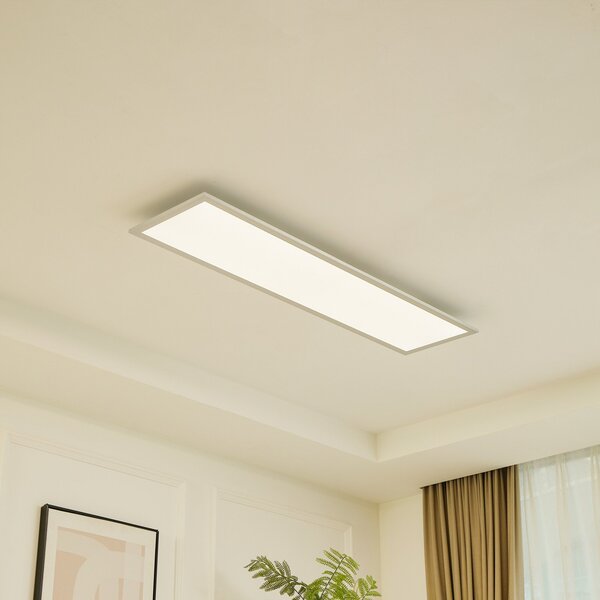 Arcchio LED panel Lyndra, 120 cm, srebrna, aluminij, prigušiva, CCT, prigušiva, Sivo, Dnevni boravak/blagovaonica, Aluminij