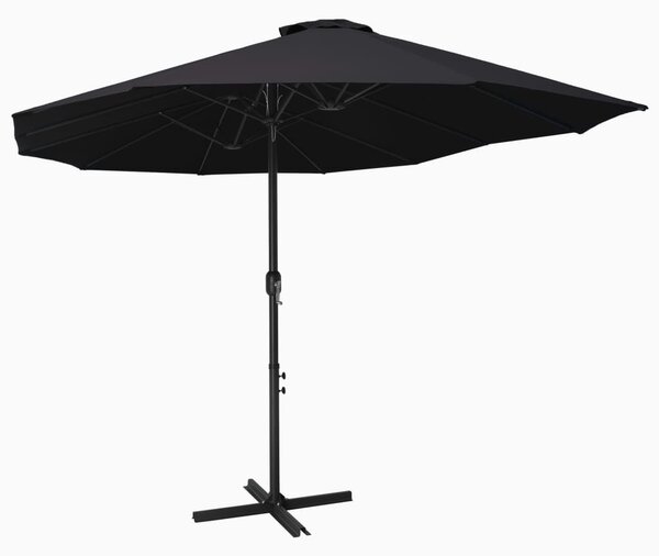 Vanjski suncobran s aluminijskim stupom 460 x 270 cm crni - Crna / N/A
