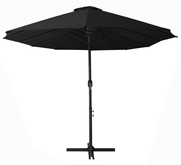 Vanjski suncobran s aluminijskim stupom 460 x 270 cm crni - Crna / N/A