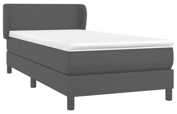 Krevet s oprugama i madracem crni 90 x 200 cm od umjetne kože - Crna / 90 x 200 cm