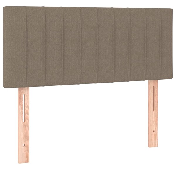 Krevet box spring s madracem LED smeđesivi 120 x 200 cm tkanina - Tupe / 120 x 200 cm