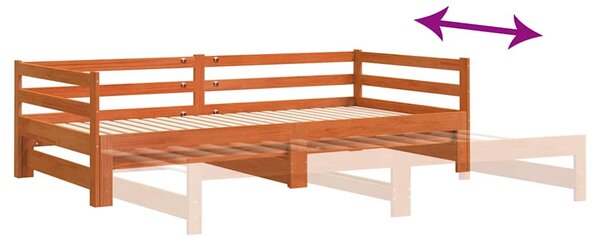 Dnevni krevet na razvlačenje voštano smeđi 80x200 cm - Smeđa / 80 x 200 cm
