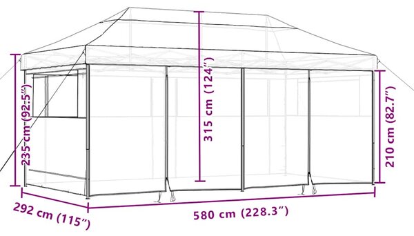 Sklopivi prigodni šator za zabave s 4 bočna zida bež - Bež / N/A