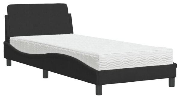 Krevet s madracem Dover crni 80 x 200 cm baršunasti - Crna / 80 x 200 cm