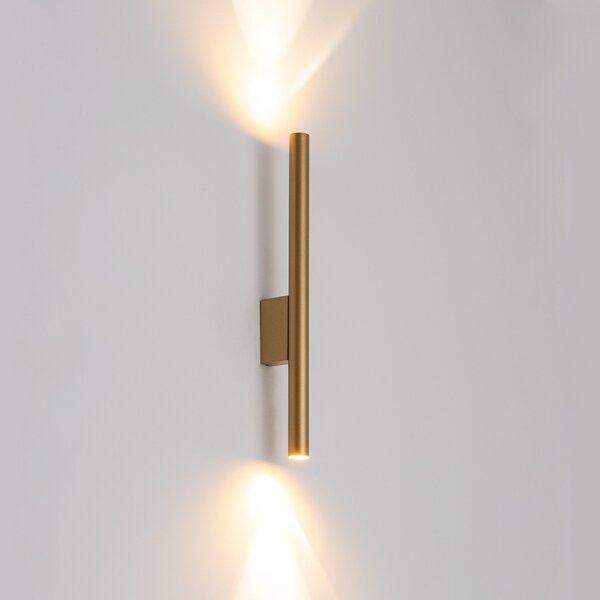 Nowodvorski Lighting Zidna svjetiljka Laser, zlatne boje, metalna, visina 40 cm, G9, prigušiva, Zlato / mjed, Dnevni boravak/blagovaonica, Metal