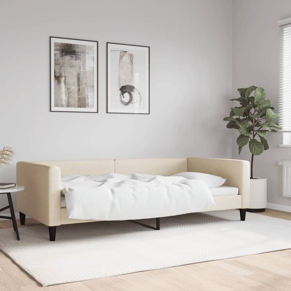 Dnevni krevet krem 100 x 200 cm od tkanine - Krema / 100 x 200 cm