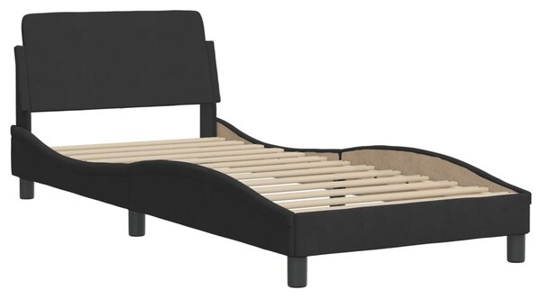 Krevet s madracem Dover crni 80 x 200 cm baršunasti - Crna / 80 x 200 cm