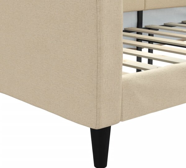 Dnevni krevet krem 100 x 200 cm od tkanine - Krema / 100 x 200 cm
