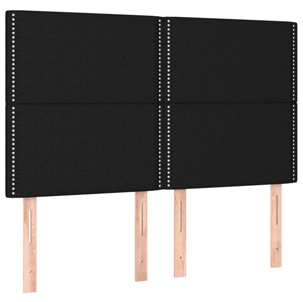 Krevet s oprugama i madracem crni 140 x 190 cm od tkanine - Crna / 140 x 190 cm