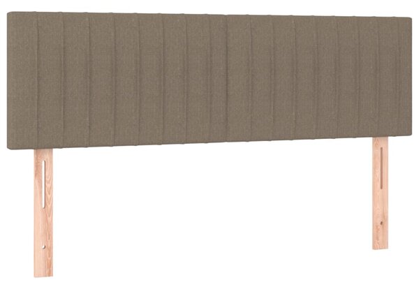 Krevet box spring s madracem LED smeđesivi 140x200 cm tkanina - Tupe / 140 x 200 cm