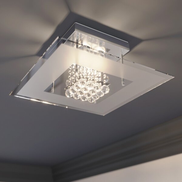 Lindby Lisandra IP44 LED stropna svjetiljka, Metalik, kupaonica, Metal