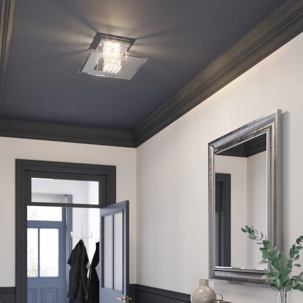 Lindby Lisandra IP44 LED stropna svjetiljka, Metalik, kupaonica, Metal