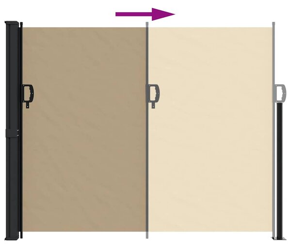 Bočna tenda na uvlačenje bež 160 x 500 cm - Bež / 160 x 500 cm